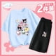 thumbnail image 2 of Cute 2Pcs Children's Short Sleeve Shorts Kawaii Sanrios Anime Cinnamoroll Summerthin Style Boys Girls Student Cotton T-Shirt, 2 of 5