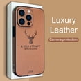 thumbnail image 2 of Funda de ciervo con marco cuadrado de textura de cuero de lujo para iPhone 11 12 13 14 Pro Max Plus Mini X XR XS funda de silicona a prueba de golpes Tan Jianjun unisex, 2 of 2