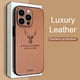 thumbnail image 2 of Funda de ciervo con marco cuadrado de textura de cuero de lujo para iPhone 11 12 13 14 Pro Max Plus Mini X XR XS funda de silicona a prueba de golpes Tan Jianjun unisex, 2 of 2