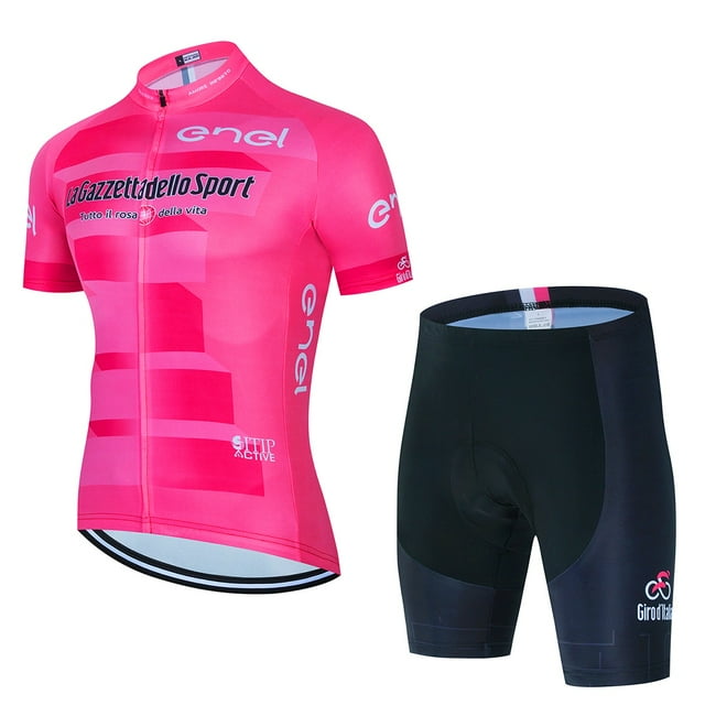Ensemble de Maillot de Cyclisme pour Homme Summer INS PRO TEAM avec Bretelles, Tenue Ropa avec Coussinet en Gel, VTT Bicyclette Rouge