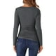 thumbnail image 3 of INSPIRE CHIC Blusa de Cuello Redondo para Mujer con Botones, Estiramiento, Fruncido y Cuerda, 3 of 5