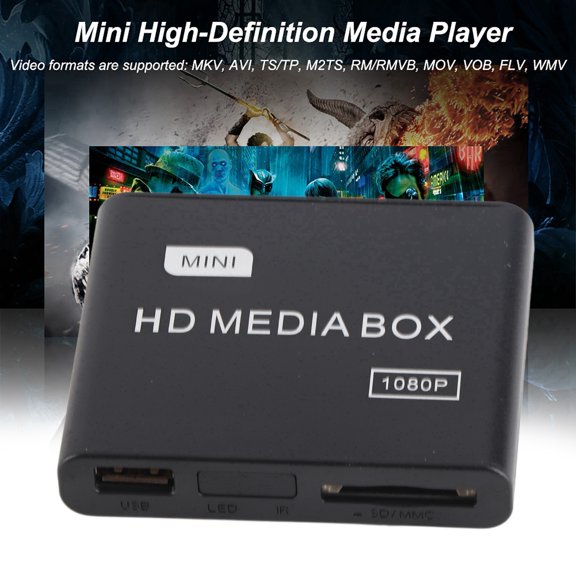 Reproductor Multimedia, Reproductor MP4 Full HD De 1080p, Reproductor Multimedia Digital De 60 Hz Con Control Remoto, Para Disco Duro De 2,5 TB,Unidad USB,H.264