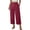 Wine women wide leg capri pants a1, variant on Cagogo Women Wide Leg Capri Pants High Waisted Flowy Solid Casual Summer Loose Cropped Palazzo Trousers for Beach Vacation Work Lounge with Pockets Fashion Clothes, Purple S