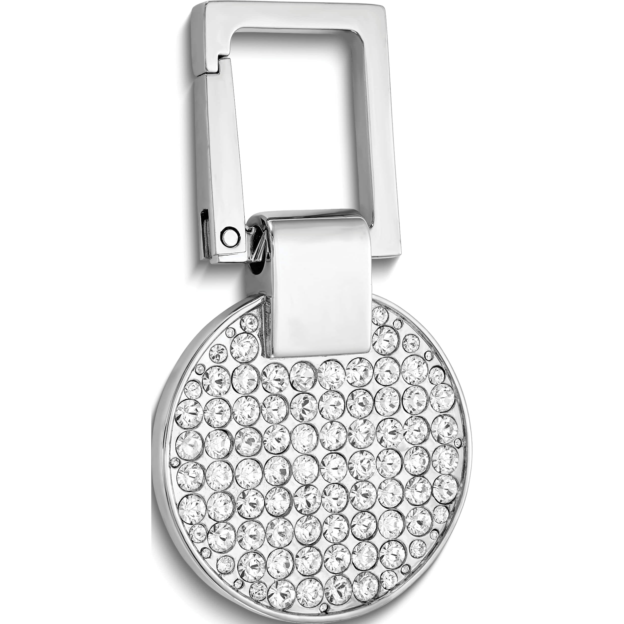 Fashion Silver-Tone Clear Crystal Stone Key Ring Or Bag Tag Made In China gm12333