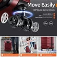 thumbnail image 3 of SHOWKOO 28" Expandable Lightweight Hardshell Luggage Double Spinner Wheels TSA Lock, ABS+PC Suitcase, Wine Red, 3 of 9