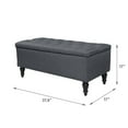 thumbnail image 7 of Abble 38'' Ottoman with Storage Bench Bed Seat with Storage Large Hinged Upholstered Storage Ottoman Bench with Button for Bedroom Living Room Entryway, Grey, 7 of 7
