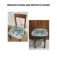 thumbnail image 6 of Christmas Coastal Chair Seat Covers for Dining Room Stretch Chair Seat Covers Set of 2, Ocean Crab Starfish Conch Wooden Grain Chair Seat Protector Cushion Slipcovers for Kitchen Restaurant Office, 6 of 6