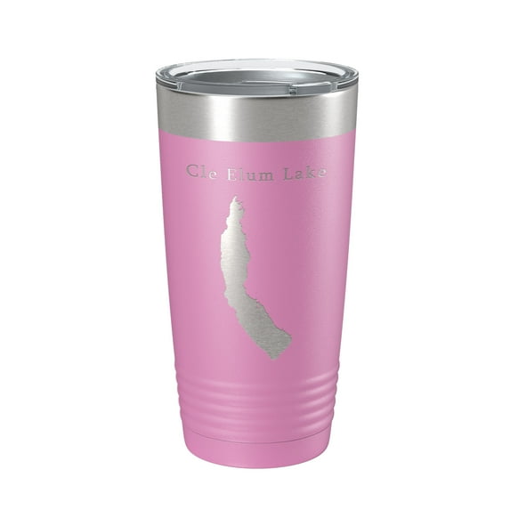 Cle Elum Lake Map Tumbler Travel Mug Insulated Laser Engraved Coffee Cup Washington 20 oz Light Purple