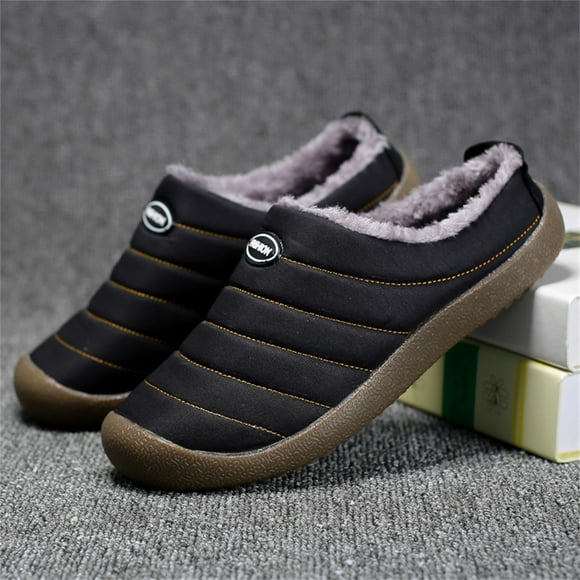 TIMIFIS Mens Slippers, Carpet House Slippers for Men, Mens Gifts, Slip On Pantuflas for Men, Indoor Outdoor House Shoes Merry Christmas