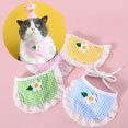 thumbnail image 3 of Pet Birthday Outfit - Plaid Flower Decor - Lace Adjustable Buckle - Photo Props - 2Pcs/Set (Includes Bib and Birthday Party Hat) - Pet Accessories, 3 of 8