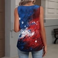 thumbnail image 5 of Patriotic Shirts for Women Patriotic Star Print Sleeveless Botton Down Scoop Neck Tank Top Celebration Stretchy Summer Daily Wear Blouses,L,#01 Sky Blue, 5 of 5