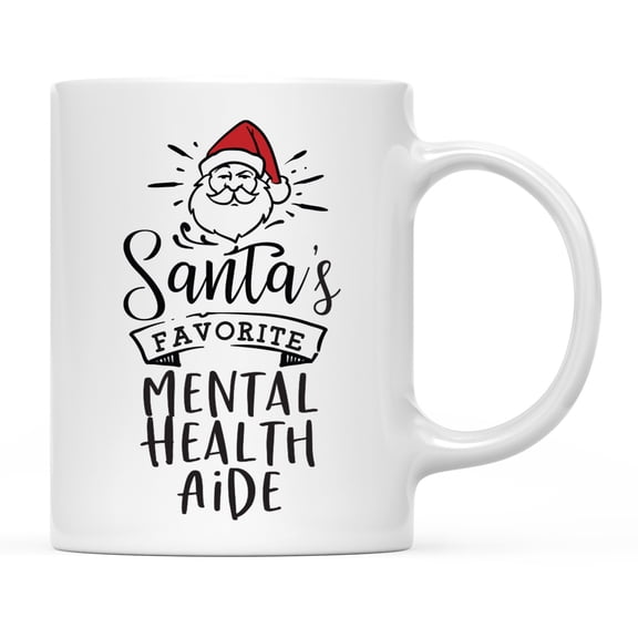 Koyal Wholesale Santa Claus Ceramic Coffee Mug, Santa's Favorite Mental Health Aide