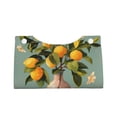 thumbnail image 3 of Uemuo Retro Warm Lemon Flower Pattern Tissue Box Cover Holder, Triangle with Bottom Belt - PVC Leather Decorative Organizer for Tabletop, Bathroom, Car, Office, 3 of 9
