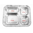 thumbnail image 2 of Handi-Foil Disposable Aluminum 4 Compartment Oblong Foil Pan T.V Dinner Trays with Board Lid (Pack of 25 Sets), 2 of 5
