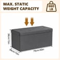thumbnail image 2 of Gianna 30 Inches Folding Storage Ottoman Bench, Storage Chest, Foot Rest Stool, Bedroom Bench with Storage, Gray, 2 of 8
