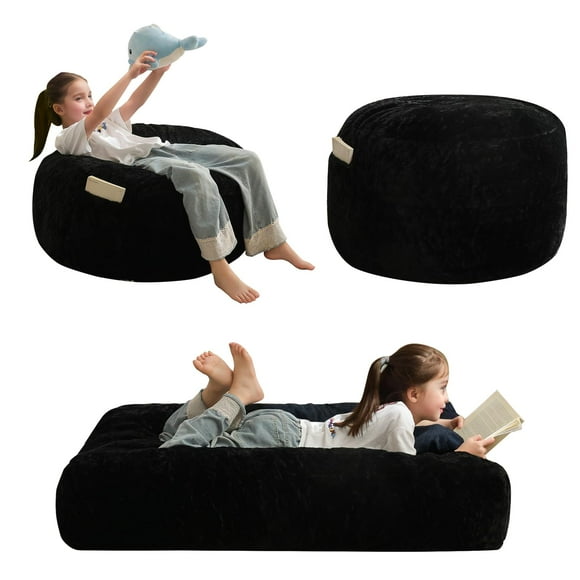 Puf cama MAXYOYO, sofá convertible para niños, negro