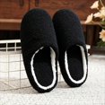 thumbnail image 5 of Risckoth Women's Closed Toe Slippers Plush Fleece Round Head Cozy Indoor Shoes, Black, 5 of 5
