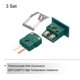 thumbnail image 3 of Conector de cable termopar tipo R/S Uxcell macho con socket de montaje en panel 220°C (428°F) para sensor de termopar 2 juegos, 3 of 6