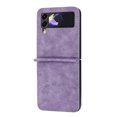 thumbnail image 3 of Case Designed for Samsung Galaxy Z Flip 4 5G, Premium PU Leather Classic for Men Women Shockproof Ultra Slim Drop Protective Phone Case Cover for Samsung Galaxy Z Flip 4, Purple, 3 of 7