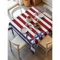 thumbnail image 6 of Anchor Red Table Cloth, Modern Navy Blue White Striped Nautical Waterproof Tablecloth for Square Tables, Reusable Washable Fabric Table Cover for Restaurant Kitchen Dining Tables 60"x60", 6 of 6