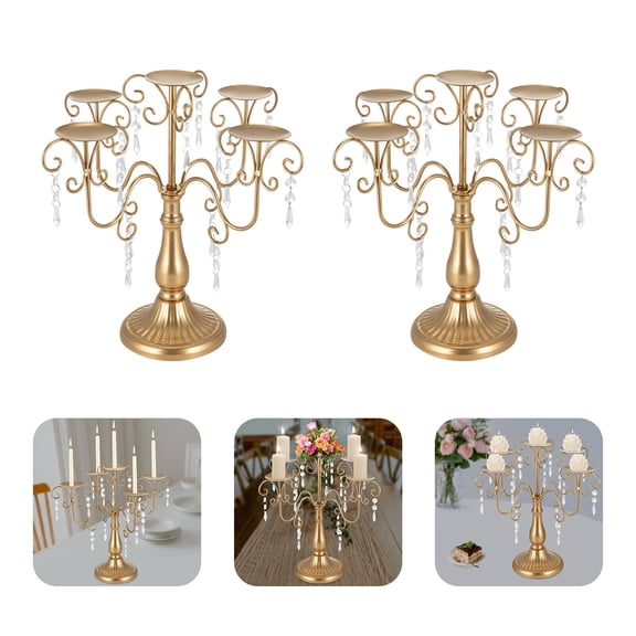 2x Vintage Candle Holder, Tabletop 5-Arm Candle Holder for Weddings, Home decor