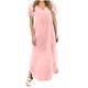 thumbnail image 1 of Vestido Corto para Mujeres Verano Cuello en V Bolsillo de Manga Corta Color Sólido Vestido de Cambio Casual para la Fiesta de la Playa de Primavera, 1 of 6