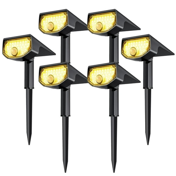 AloftSun Solar Motion Sensor Outdoor Lights,Waterproof Motion Sensor Spot Lights- 30 LED/3 Modes Solar Powered Spotlights,Landscape Lighting for Yard and Garden, Warm White,6 Pack C99