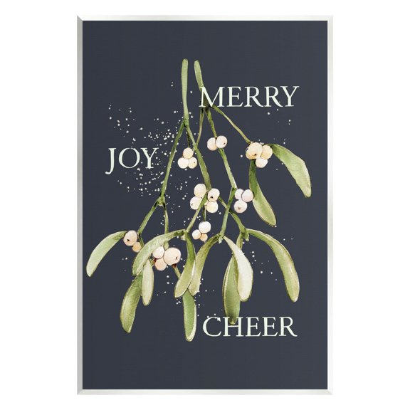 Merry Joy Cheer Holly Berries Holiday Graphic Art Unframed Art Print Wall Art