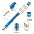 thumbnail image 4 of Uxcell 8 in 1 Mini Pocket Pen Screwdriver Set Small Magnetic Screw Driver with Phillips and Flat Head Bits, Blue, 4 of 6