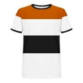 thumbnail image 5 of ZCFZJW Mens Fashion T-Shirts Casual Striped Color Block Printed Summer Short Sleeve Basic Crewneck Workout Tees Shirt Orange XL, 5 of 5