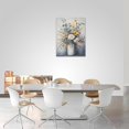 thumbnail image 5 of Flower Bathroom Wall Art Floral Pictures Wall Decor Rustic Bouquet Canvas Teal Blossom Print Artwork Home Decorations for Living Room Bedroom Office Framed 12"x16", 5 of 6