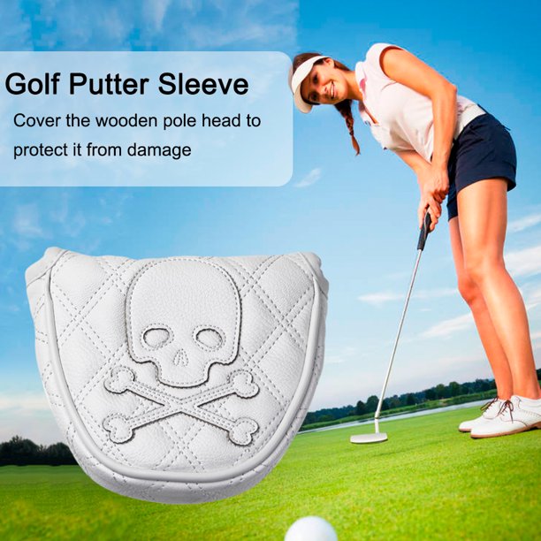 Funda protectora de cuero PU para palos de golf impermeable (blanco B)