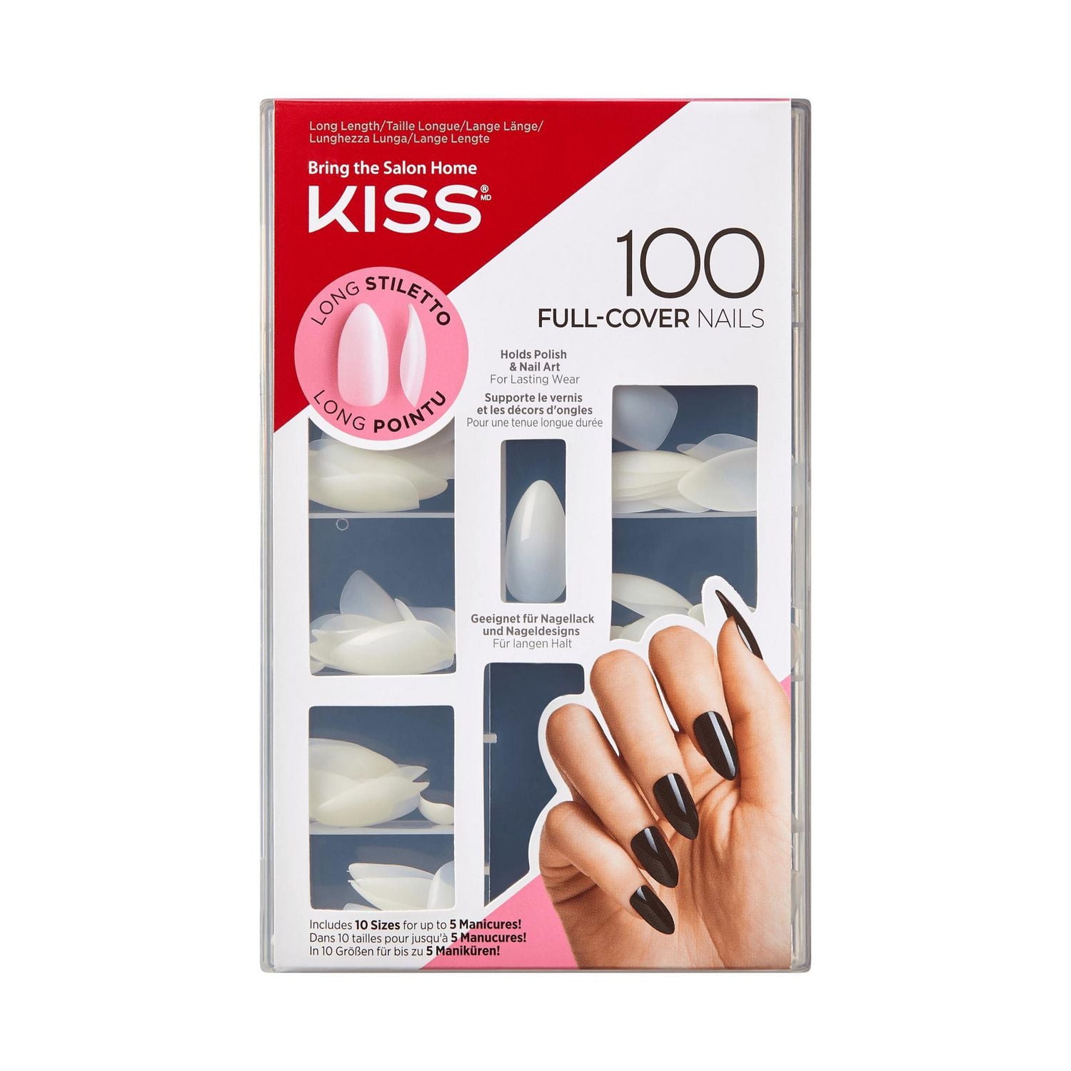 Kiss 100 Count - Long Stiletto, Perfect length & flair.