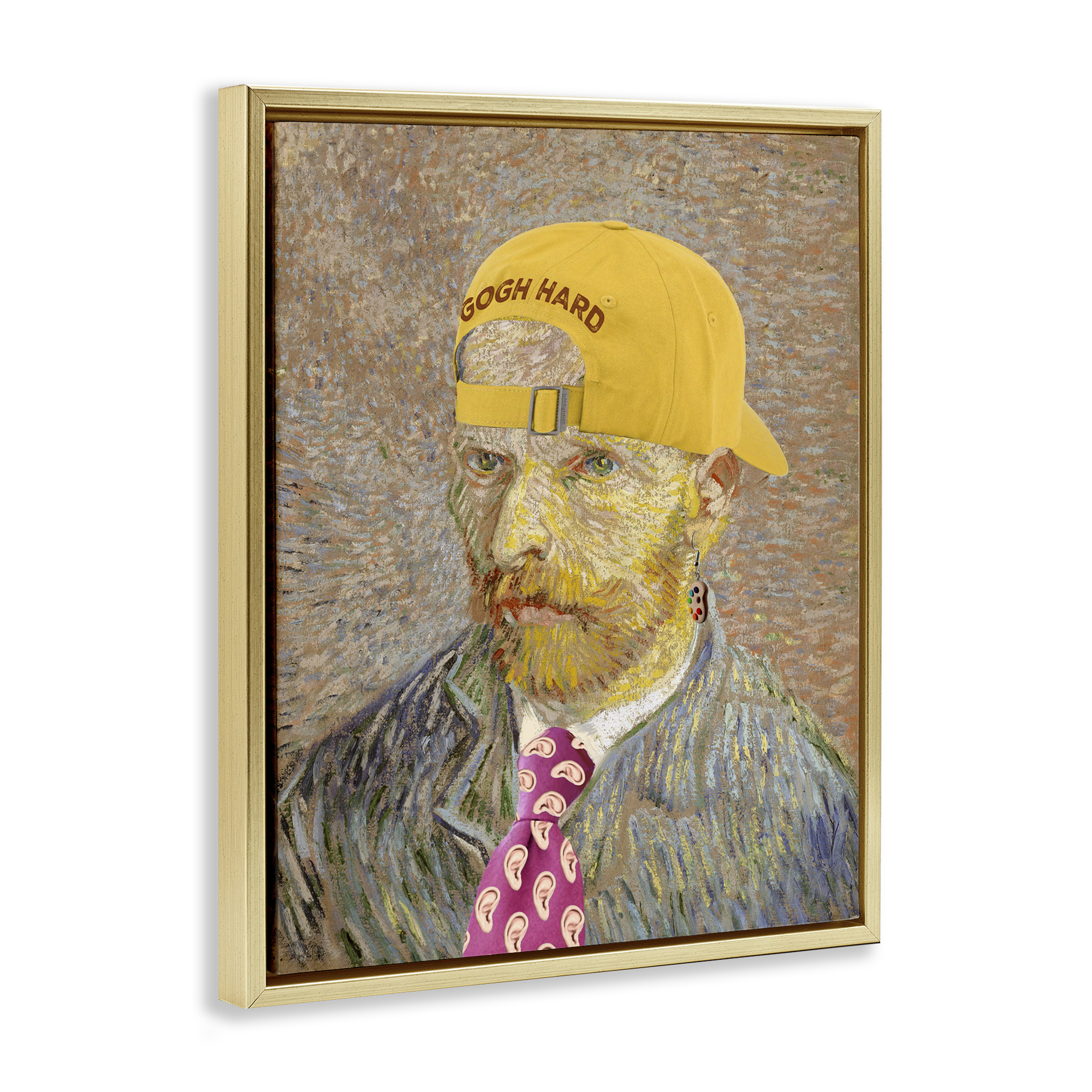 Van Gogh in Yellow hat Gold Framed Floater Canvas Wall Art, design by Masters Redux