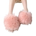 thumbnail image 4 of Mfakffe Womens Slippers Warm Fuzzy Soft Fashion Slippers Indoor Slip on Close Toe Comfortable Shoes Pink 7 Wide（EU:38）, 4 of 4