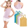 thumbnail image 2 of Danhjin 5 Pack Halter Tank Tops for Girls Toddlers Summer Spring Spaghetti Straps Tops Solid Color Cute Sleeveless Casual Comfy Going Out Tops for Kids, 1 to 13T, 2 of 8
