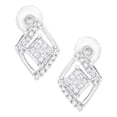 thumbnail image 2 of 10K White Gold 1/3 cttw Princess-cut Diamond Double Triangle Composite Stud Earrings (H-I Color, SI1-SI2 Clarity), 2 of 7