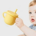 thumbnail image 4 of Silicone Straw Cup with Lid and Handles 3 in 1 Training Sippy Snack Drink Bottle Non-Spill Leak Proof Food Grade for Babies Toddlers 5m+ Random Colors Easy Clean Dishwasher Safe, 4 of 5