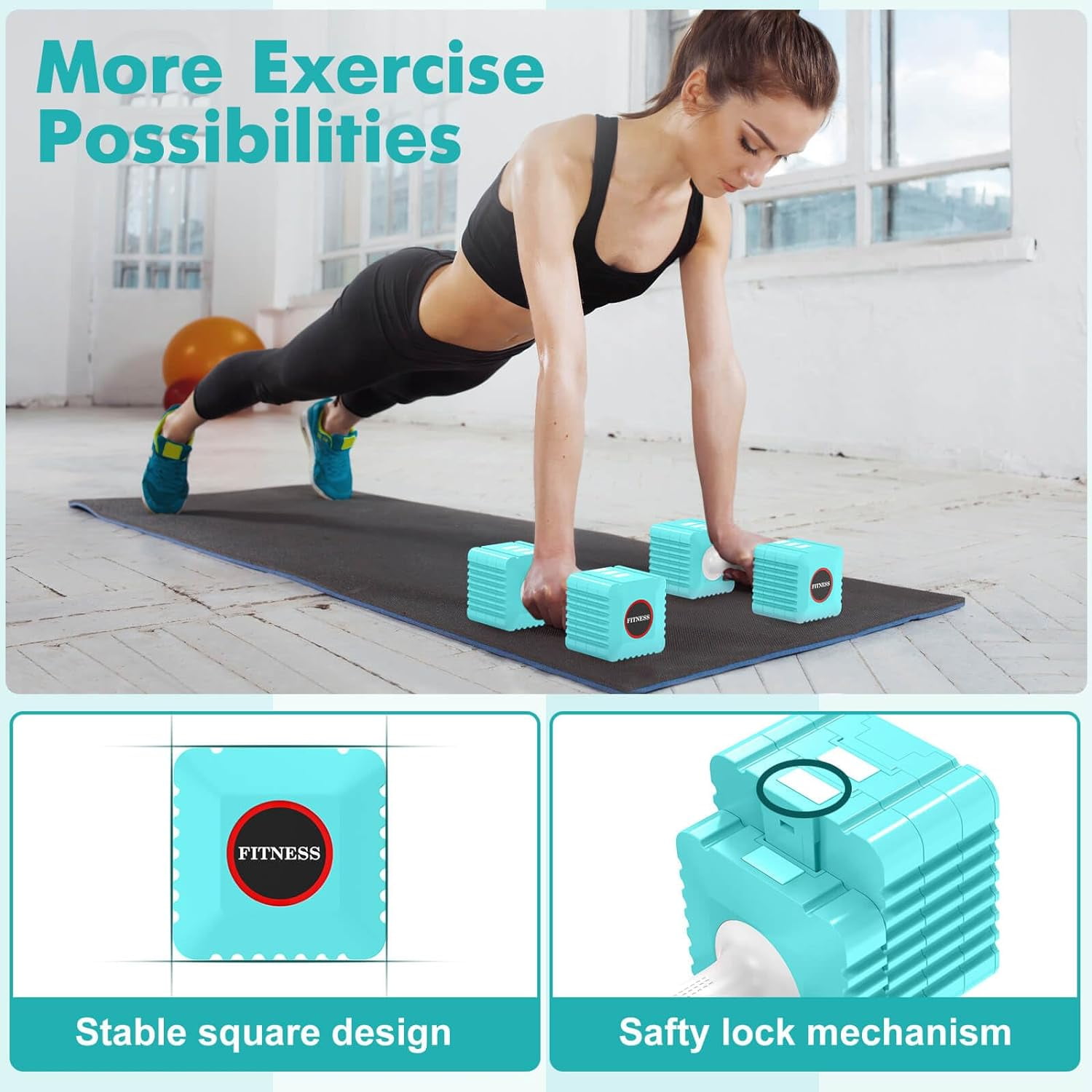 Adjustable Dumbbell Set, Hand Weights Set for Women/Men, 3.4lb, 5.7lb, 8.0lb, 10.3lb, 12.6lb Adjustable Weights Dumbbells Set for Home Gym Strength Training