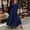 Navy plus size boho dress a1, variant on Women Plus Size V Neck 3/4 Sleeve Maxi Dress Layered Flowy Boho Casual Solid A-Line Long Vacation Dresses, Orange 5XL