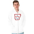 thumbnail image 5 of Arkansas Home State Pride Map Flag Zip Up Hoodie Men's Women's Brisco Brands M, 5 of 6