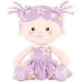 thumbnail image 3 of Onetoo Muñeca De Trapo Muñeca De Felpa Muñeca Suave para Niñas Primera Muñeca Bebé Felpa Durmiendo Abrazo Buddy Doll Wear Estrella Púrpura Vestido Sin Mangas 14"", 3 of 5