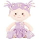 thumbnail image 3 of Onetoo Muñeca De Trapo Muñeca De Felpa Muñeca Suave para Niñas Primera Muñeca Bebé Felpa Durmiendo Abrazo Buddy Doll Wear Estrella Púrpura Vestido Sin Mangas 14"", 3 of 5