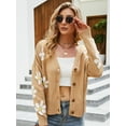 thumbnail image 2 of nine bull Cardigan Sweaters for Women,Long Sleeve Floral Open Front Sweater V Neck Outwear Cardigan (Khaki S), 2 of 7