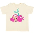 thumbnail image 3 of Inktastic Cute Mermaid, Pink Hair, Green Tail Girls Toddler T-Shirt, 3 of 5