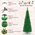thumbnail image 6 of Topbuy 6.5ft Pencil Christmas Tree Pre-Lit Hinged Artificial Decoration w/ 250 Warm White Lights, 6 of 10