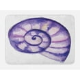 thumbnail image 1 of Modern Bath Mat, Sea Ocean Marine Navy Life Creature Animal Shell in Watercolor Work of Art, Non-Slip Plush Mat Bathroom Kitchen Laundry Room Decor, 29.5 X 17.5 Inches, Purple and White, Ambesonne, 1 of 2