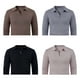 thumbnail image 5 of pstuiky camisa de manga larga para hombre, Suéter de punto de manga larga con media cremallera y cuello informal de color liso para hombre Tops casuales para hombres m, 5 of 5