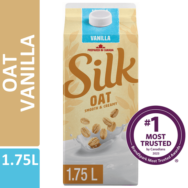 Silk Oat Beverage, Plant Based, Dairy Free, Vanilla Flavour, 1.75L, 1