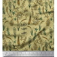 thumbnail image 1 of Soimoi Yellow Poly Georgette Fabric Artistic Leaves Stripe Decor Fabric Printed Yard 52 Inch Wide, 1 of 3